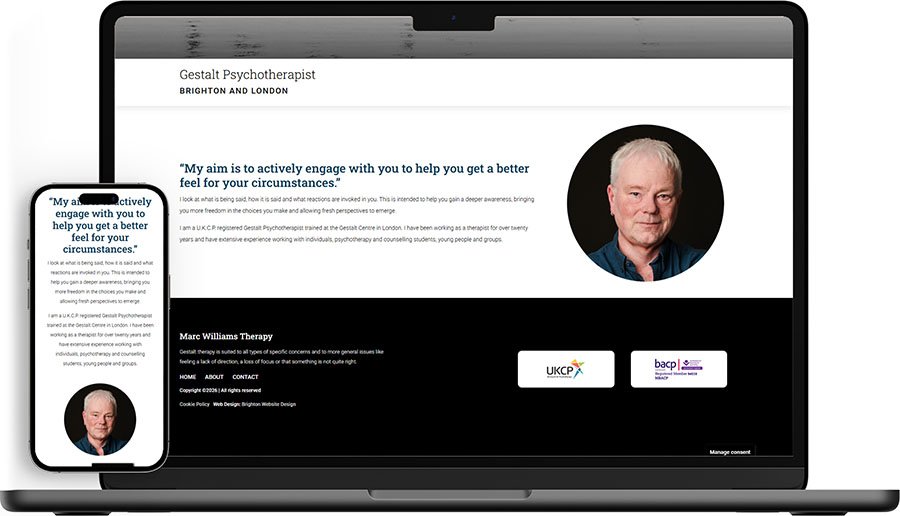 Marc Williams Therapy Website Design Brighton Home 2