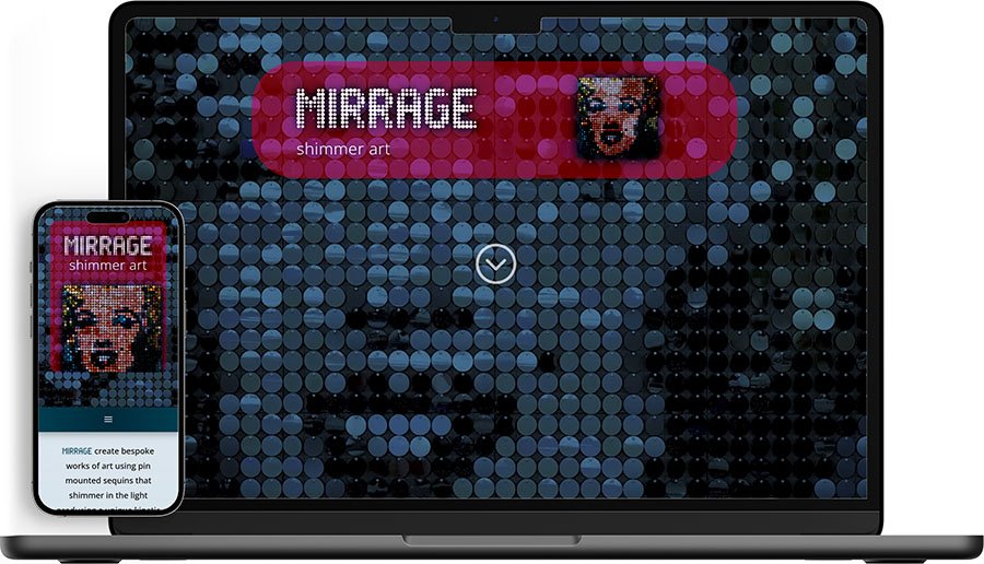 Mirrage web and logo design in Brighton Home